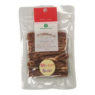 出口韩国狗零食Natural Core宠物食品高蛋白鸡肉牛肉鸭肉鳕鱼条