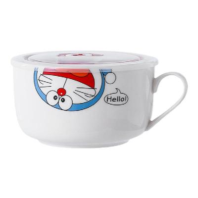 卡通泡面碗带盖送筷勺