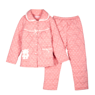 冬季大码加厚睡衣女士珊瑚绒夹棉韩版可爱运动冬天家居服宽松套装