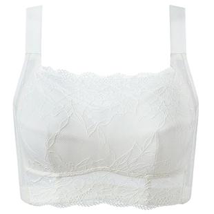 倾慕艺生大码内衣大胸显小无钢圈全罩杯收副乳文胸抹胸防走光蕾丝