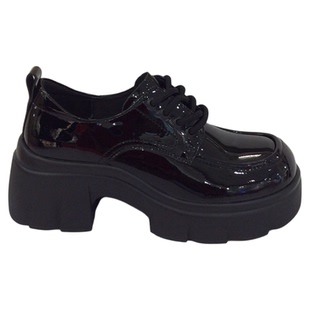 哈森HARSON正品2025新款春秋季轻便厚底系带乐福女单皮鞋HL250602