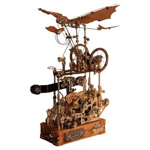 机械党达芬奇手稿扑翼机电动拼装模型摆件高难度机械拼图摆件积木