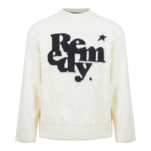 Remedy 美式复古休闲圆领毛衣男女秋季潮牌宽松提花针织衫上衣