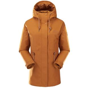 Jeep户外防水羽绒服女士三合一可拆卸羽绒内胆保暖黄色冲锋衣秋冬