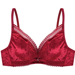 商场同款MYBODY新款内衣光泽金丝绒立体水溶花聚拢舒适无钢圈文胸