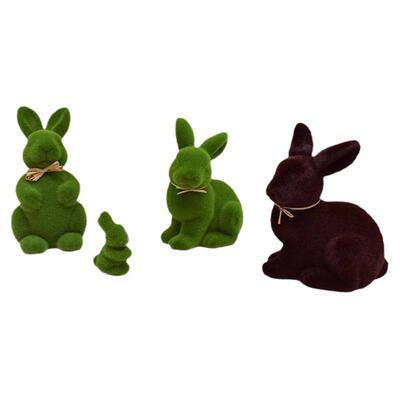 仿真摆件短绒苔藓复活节兔子