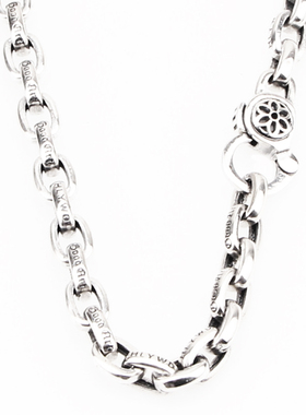 s925银饰品樱花字母光面项链欧美