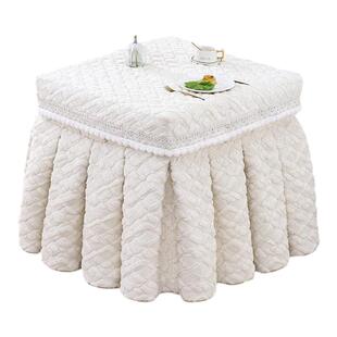 烤火桌子罩套冬天方形奶油加厚取暖桌套罩火炉保护罩麻将桌电炉罩