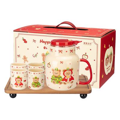 摩登主妇陶瓷泡茶壶圣诞茶具套装