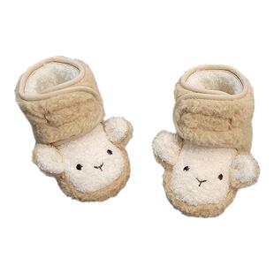 秋冬新生婴儿卡通加厚保暖鞋袜1岁男女宝宝棉鞋3-6-9月地板袜棉鞋