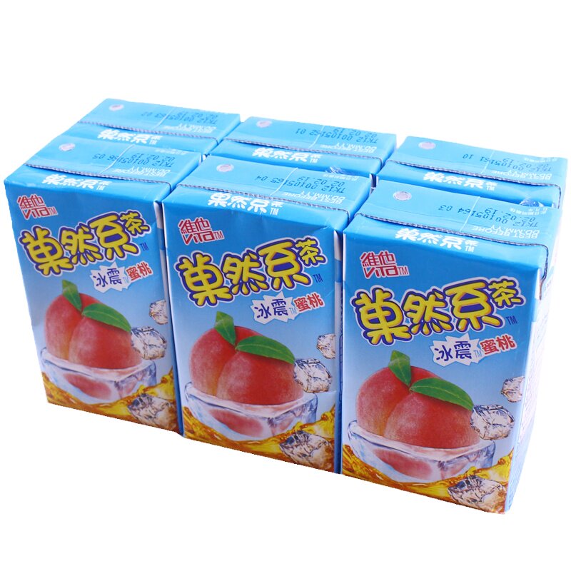 香港进口饮料 维他Vita 菓然系茶 冰震蜜桃味香港版250ml*6盒