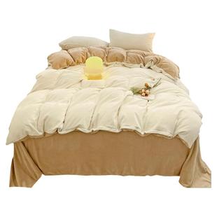 洁丽雅冬季牛奶绒被套单件加厚珊瑚绒法兰绒冬天法莱被罩150x200