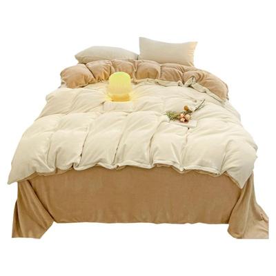 洁丽雅冬季牛奶绒双面加厚四件套