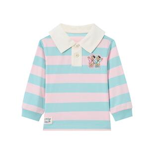 TeenieWeenie Kids小熊童装26年新款男女宝翻领条纹POLO衫刺绣T恤
