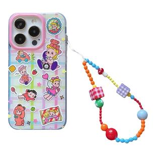 由里公园ins可爱彩色格纹原田治女孩挂链适用16pro苹果16ProMax手机壳iPhone16全包12新款14Promax保护套15软
