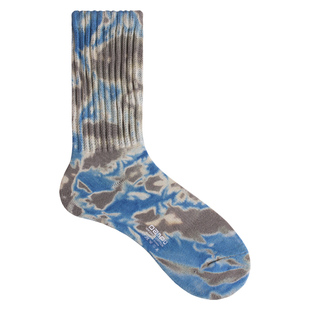 uniquesock秋冬扎染袜子男款美式街头潮流个性长袜加厚堆堆袜男士