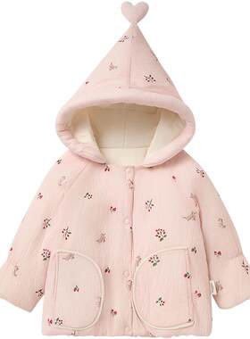 全棉时代女童夹棉外套冬季新款儿童棉服保暖女幼童宝宝加厚棉袄