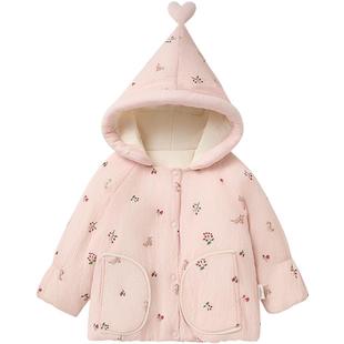 全棉时代女童夹棉外套冬季新款儿童棉服保暖女幼童宝宝加厚棉袄