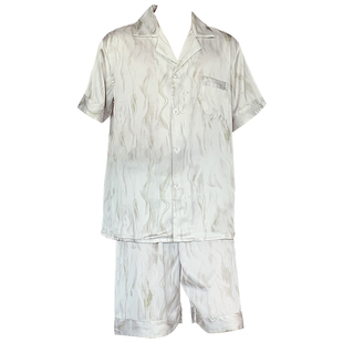 上海故事男士夏季冰丝短袖短裤睡衣薄款父亲节送爸爸家居服礼盒装