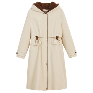 YINER音儿专选2025冬季新款可拆卸内胆水貂毛内里连帽尼克服皮草