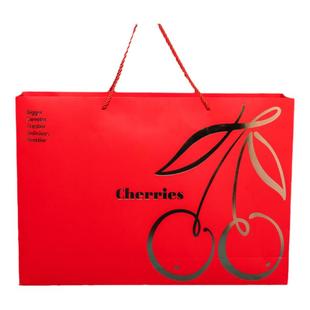 爱天元·车厘子红色uv烫金高端手提袋原装箱专用手提袋礼盒5斤