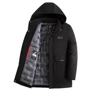 冬装夹棉加厚棉衣男士休闲保暖羽绒棉服中老年爸爸中长款大码外套