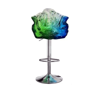 户外高脚椅花瓣透明椅椅子可升降旋转高级餐厅家用酒吧吧台椅