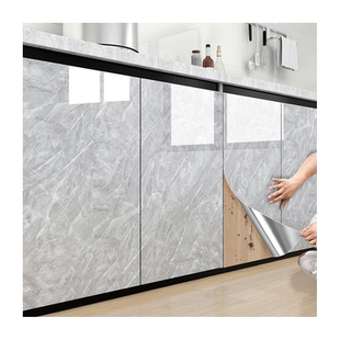 新款橱柜贴纸柜门翻新厨房柜子厨柜防水防潮防油自粘柜面专用贴膜