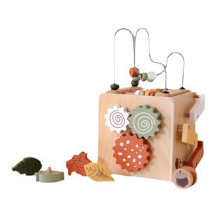 Springbuds木制五合一绕珠多功能百宝箱颜色认知儿童宝宝早教益智