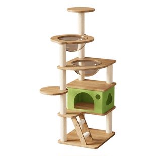 猫爬架猫窝猫树一体太空舱通天柱猫架子实木剑麻玩具猫咪用品大全