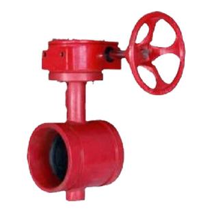 D381X-16涡轮沟槽蝶阀 卡箍蝶阀 消防蝶阀涡轮开关DN50 65 80 100