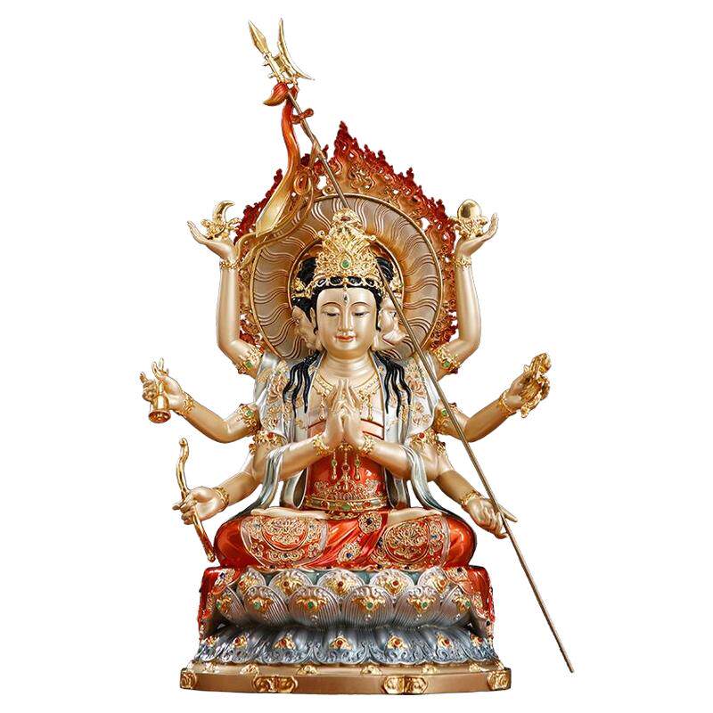 台湾纯铜彩绘斗姆星君斗母神像