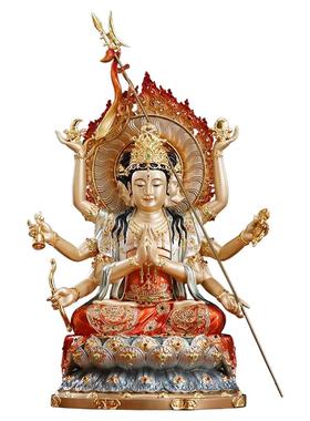 台湾纯铜彩绘斗姆星君斗母神像