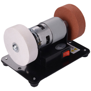 小型台式砂轮机家用粗细双砂轮电动打磨抛光钻孔无极磨刀机