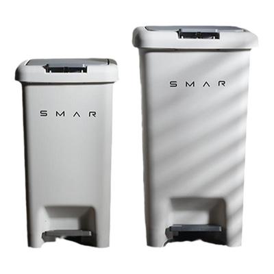 脚踩手按方形双开盖垃圾桶送桌面