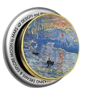 “莫奈印象”睡莲日出时刻油画珐琅滴胶面盖磁吸手机支架艺术美术