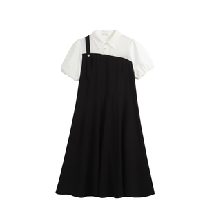 上班族孕妇职业装夏季连衣裙通勤孕妇装夏装纯棉法式连衣裙子长款