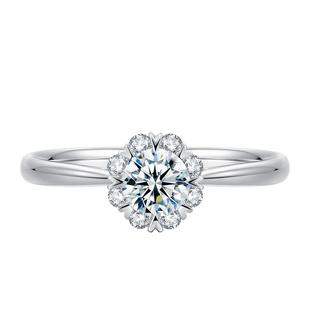 【婚戒定制】莱绅通灵珠宝 捧花 18K金钻石戒指群镶钻戒求结婚戒