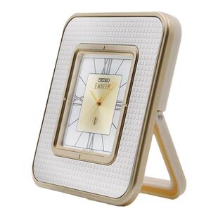 SEIKO日本精工时钟EMBLEM系列进口方形台钟桌面摆件折叠支架座钟