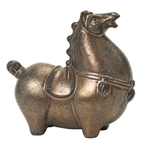 陶瓷招财唐马摆件｜创意马到成功茶宠客厅桌面家居装饰品茶台摆设