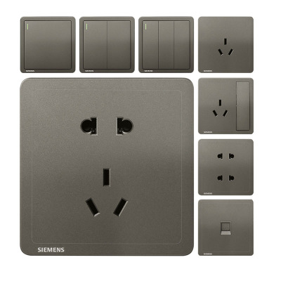 西门子开关插座白灰金色3年质保