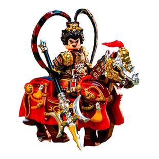 国潮玩具三国演义吕布赤兔马赵云第三方人仔拼装小人积木适用乐高