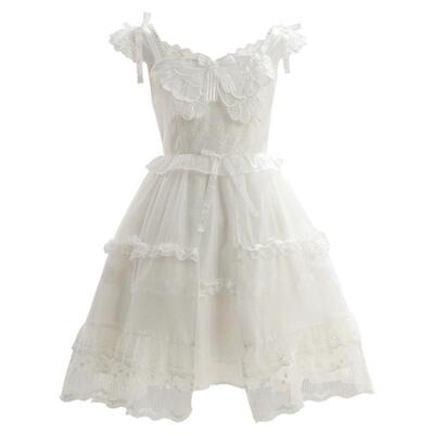 森女部落原创轻lo裙洛丽塔小裙子重工蕾丝连衣裙女2026新款设计感