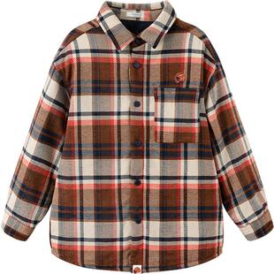 巴拉巴拉男童棉服中大童宝宝格子棉衣外套秋冬季款儿童短款棉袄潮