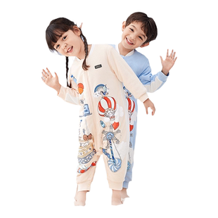 酣睡猫睡袋婴儿冬小月龄纯棉a类恒温加厚宝宝分腿防踢被四季通用