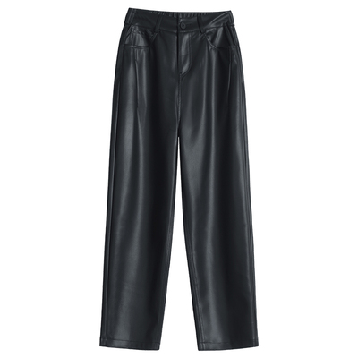 pu皮裤女哈伦裤秋冬加绒直筒裤