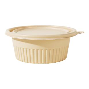 可降解餐盒一次性加厚食品级可微波炉加热饭盒圆形玉米淀粉打包盒