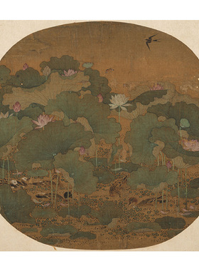 驿墨阁太液荷风图高清微喷复制