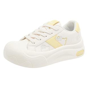 人本板鞋2025秋季新款厚底增高白色小个子休闲小众初中生百搭女鞋