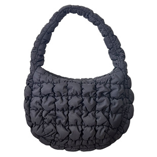 2025新款韩国cos云朵包女绗缝褶皱单肩腋下包轻质百搭泡芙羽绒包